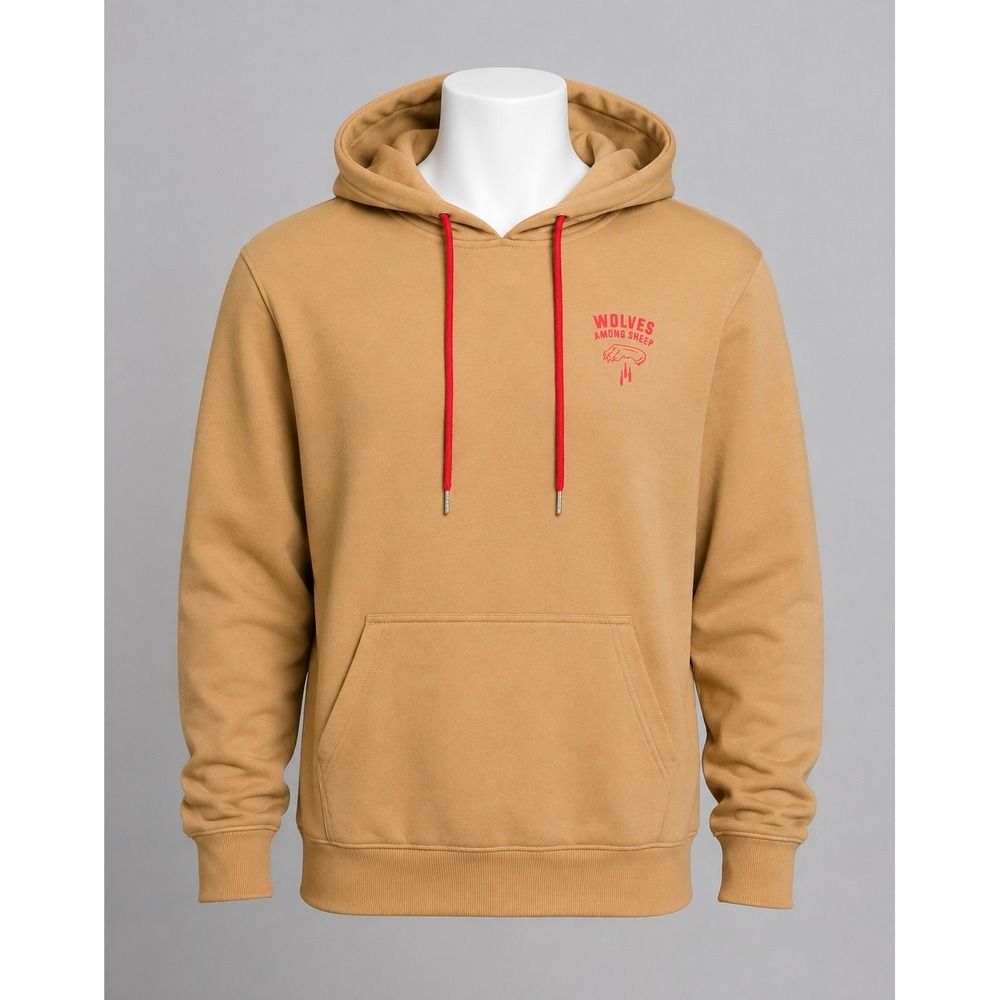 KILL CREW Wolves Among Sheep Hoodie Tan Red Graphic Pullover Men's L